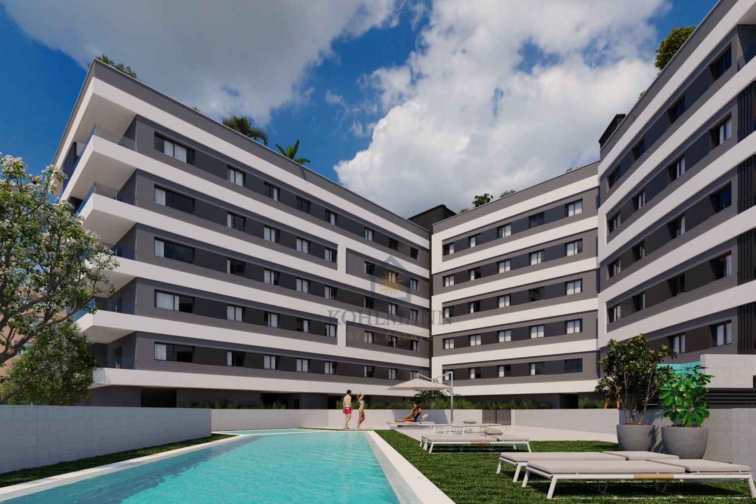 Modernes Neubau-Wohnprojekt mit Pool und Tiefgarage in Alicante Stadt