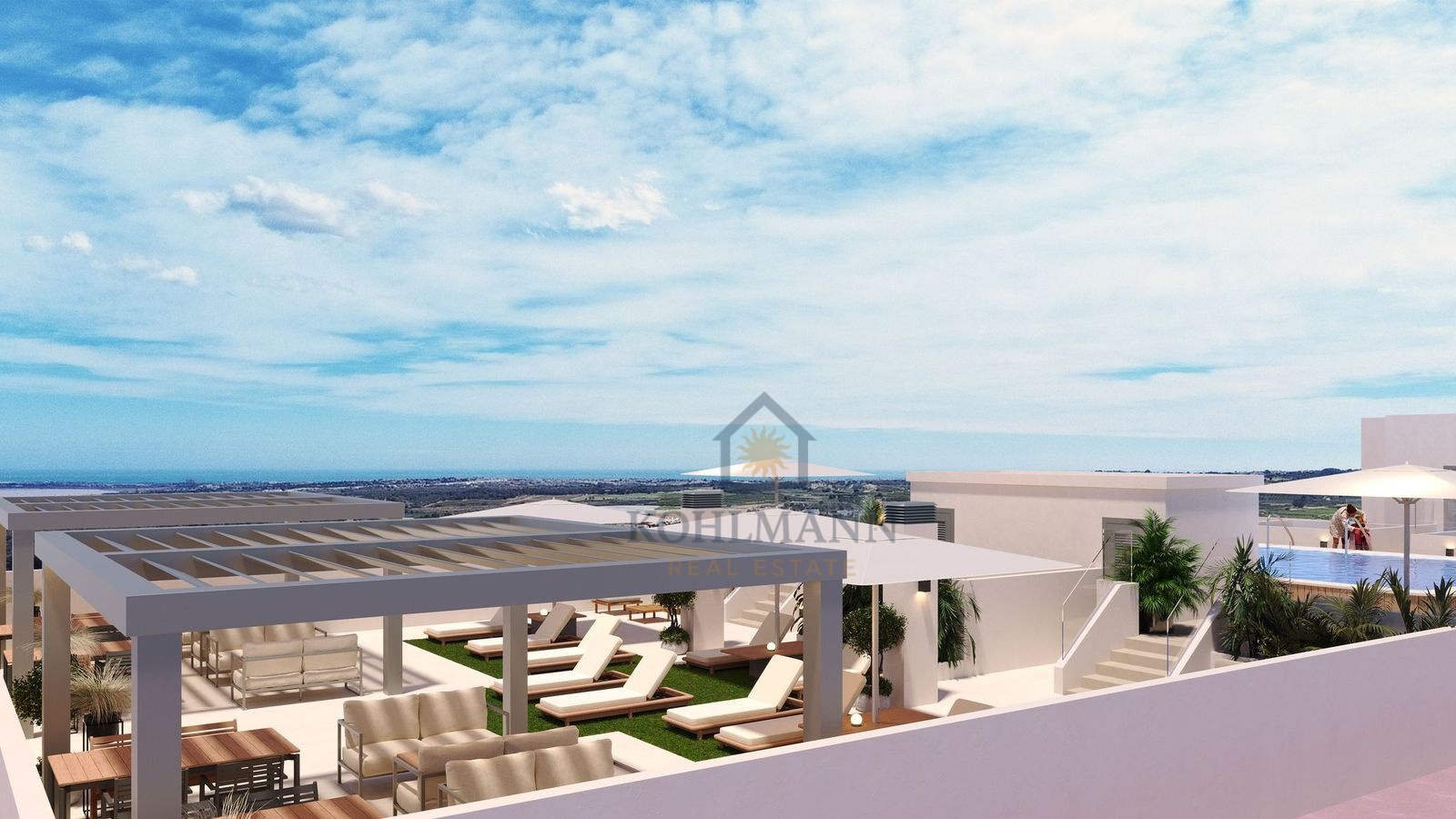 Attraktive Neubauanlage mit Pool und Panoramablick